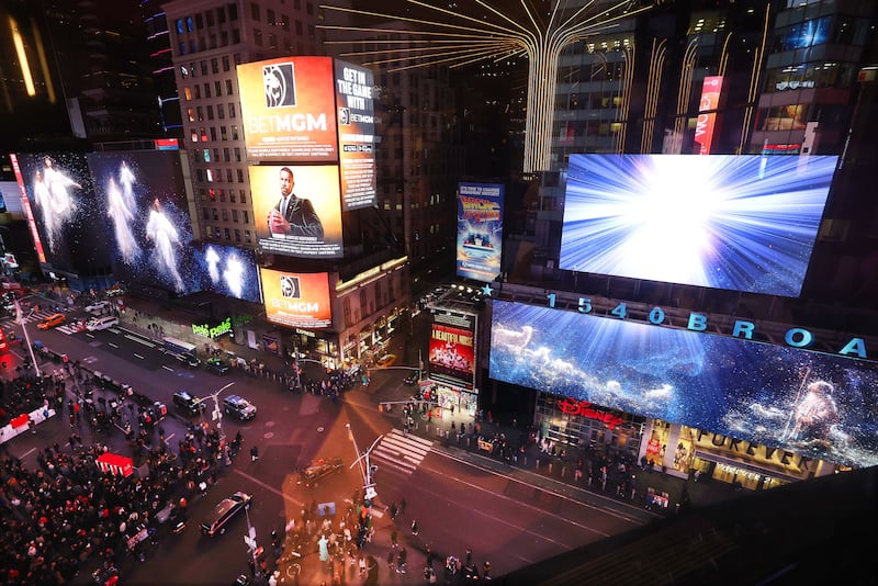 #LightTheWorld unveiling in Times Square in New York City in 2023.