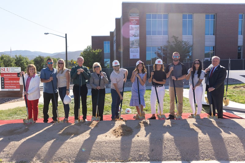 Southern Utah University (SUU) held its groundbreaking ceremony on Monday for the Joe and Beverly Burgess Family Business Center.