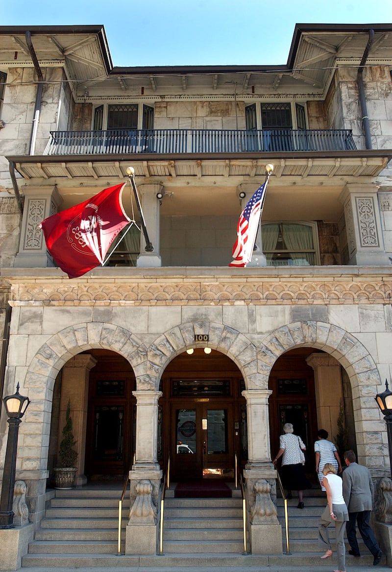 The front entrance of the Alta Club.