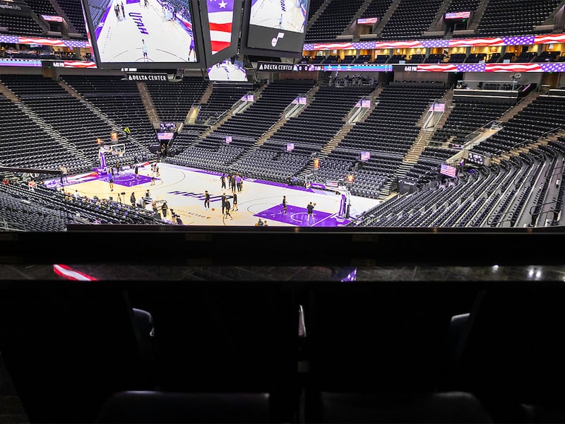 Corporate suite at the Delta Center.