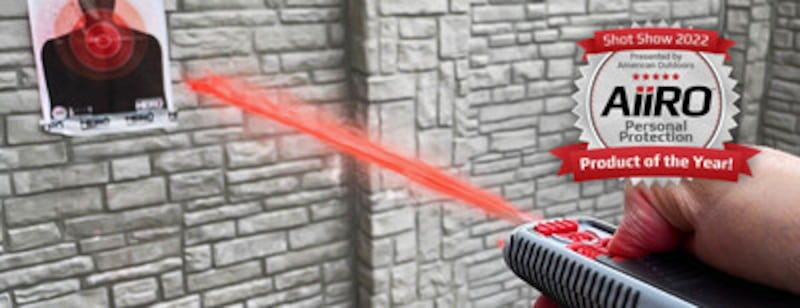 AIIRO fires a stream of irritant gel at a target.