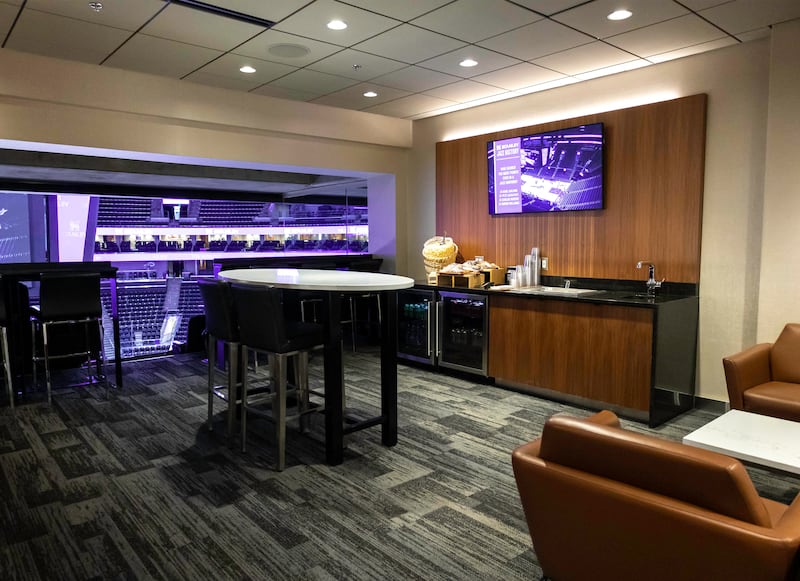 Corporate suite at the Delta Center.