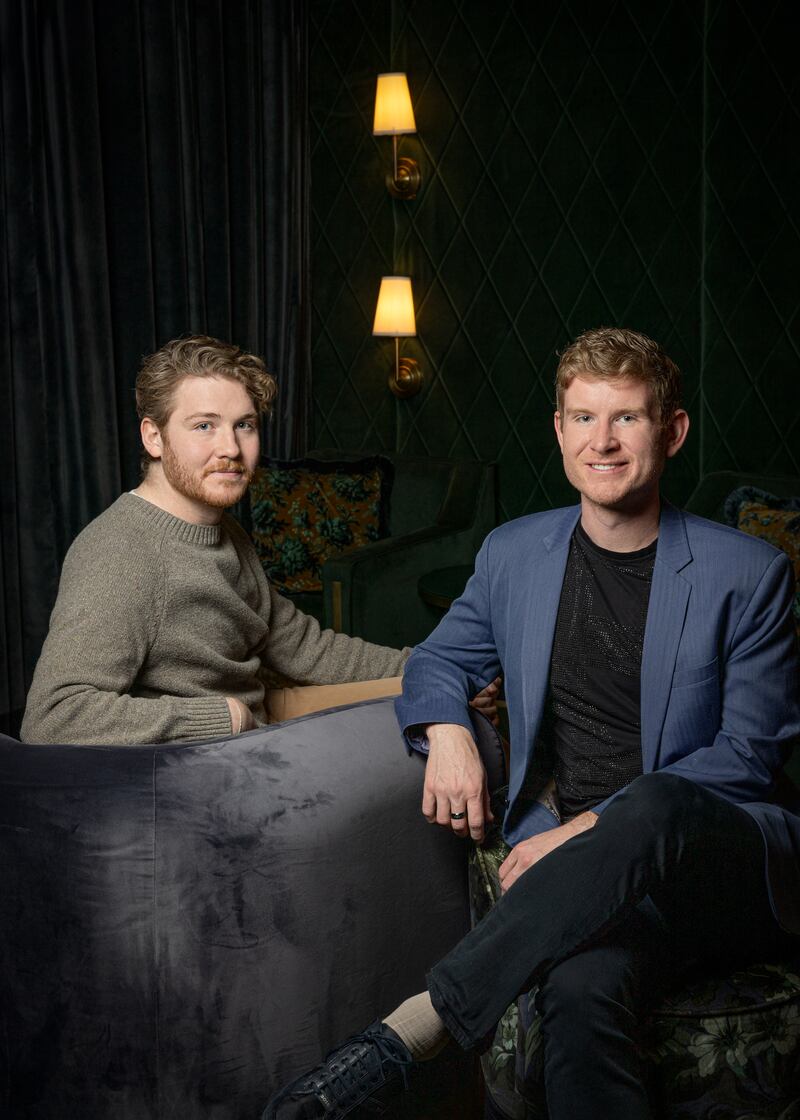 Charlie and George Cardon inside Edison House.