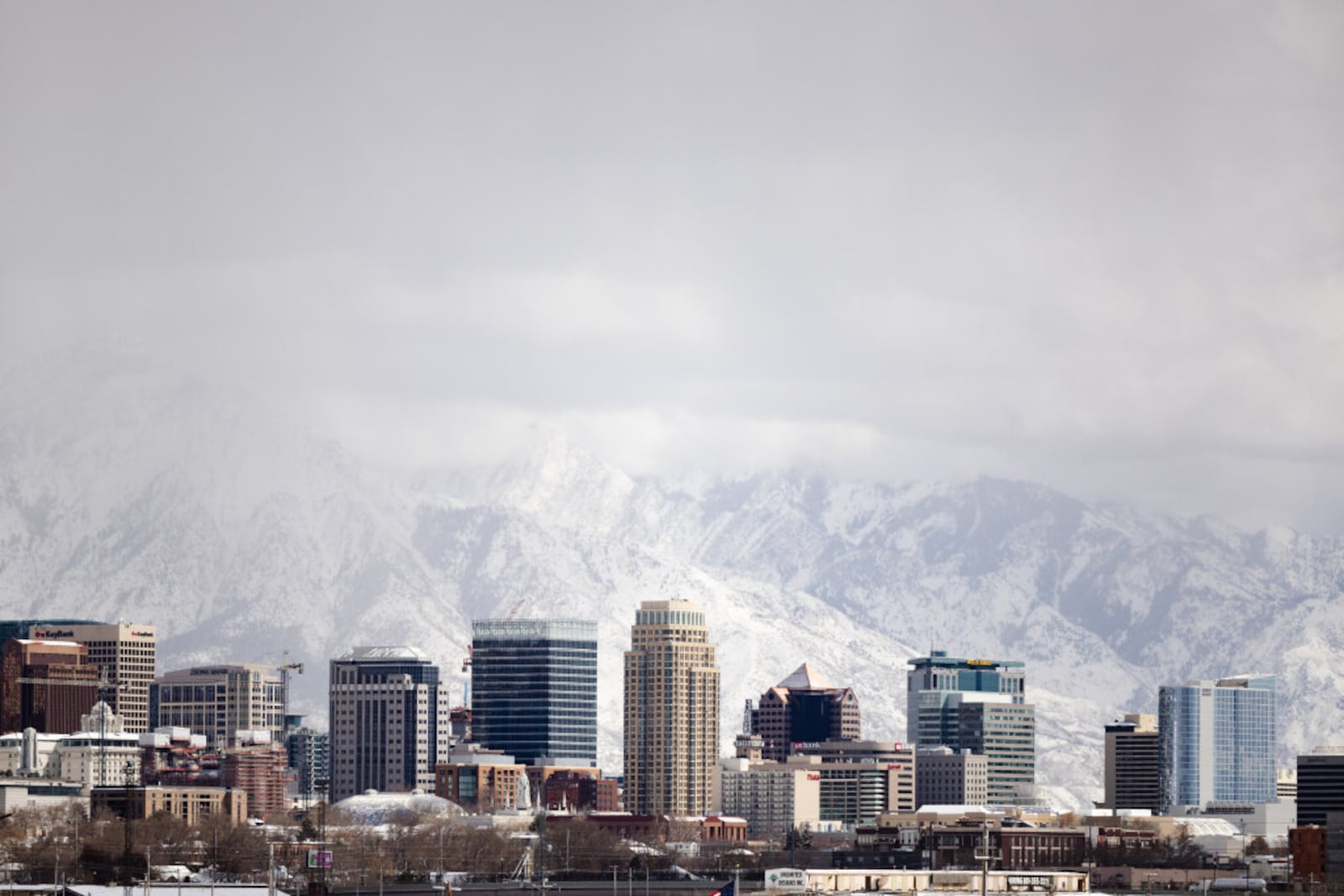 The Salt Lake City downtown skyline is seen after a snowstorm. | Photo by Ryan Sun, Deseret News