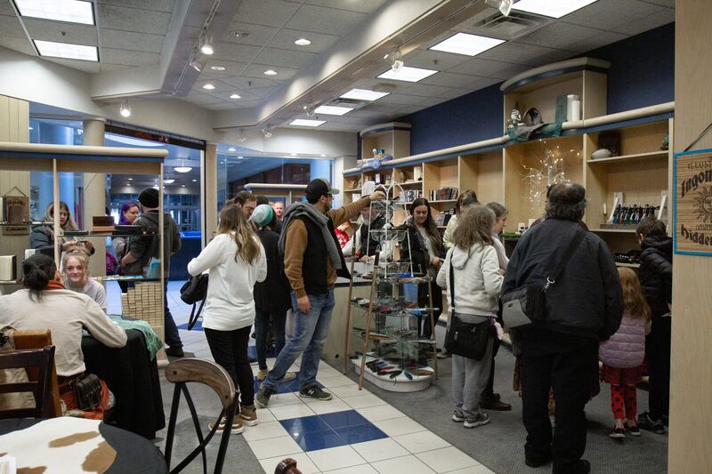 Customers gather at Provo Towne Center Mall shop. | Photo by Rachel Anne Robertson