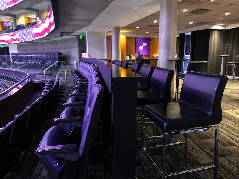 Corporate suite at the Delta Center.