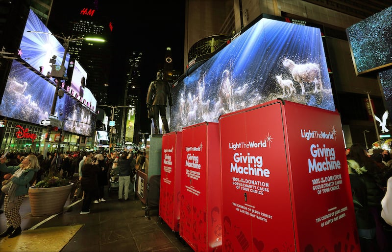 #LightTheWorld unveiling in Times Square in New York City in 2023.