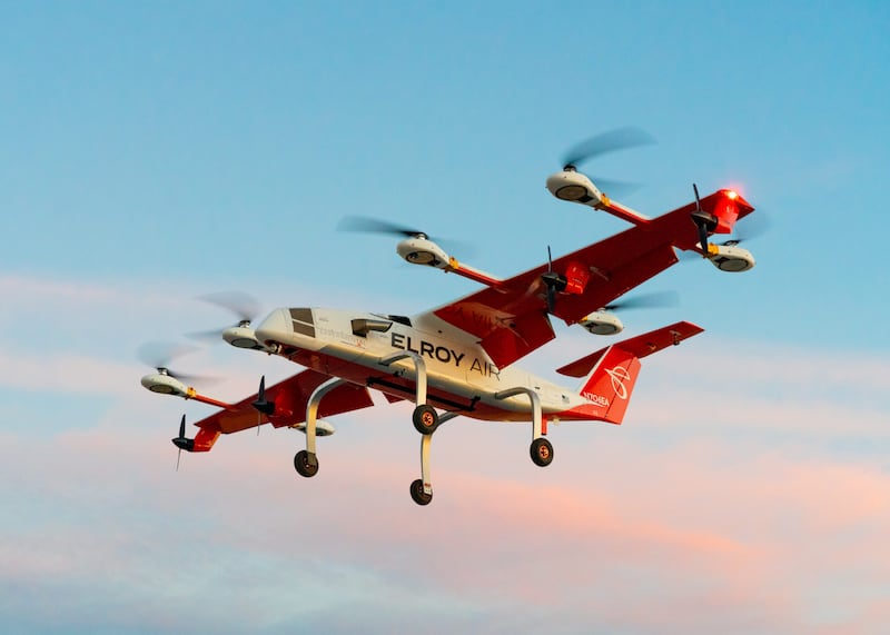An autonomous eVTOL platform for middle-mile logistics, humanitarian aid shipping, and military resupply. | Photo courtesy of Elroy Air