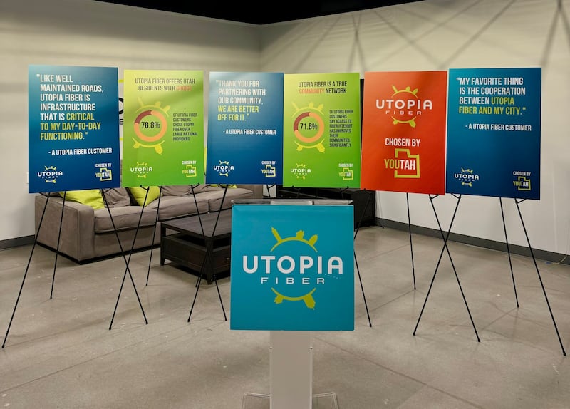 The unveiling of the "Chosen by YOUtah" campaign at a UTOPIA Fiber press conference in Murray, Utah on February 7, 2024. | Photo by Mekenna Malan