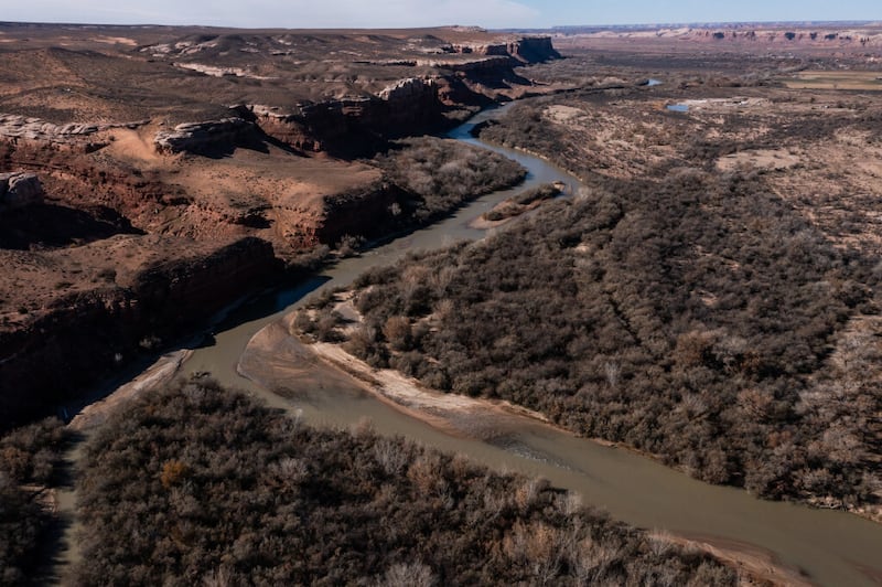 The San Juan River flowing west of the community of Montezuma Creek. | Photo by Spenser Heaps, Deseret News