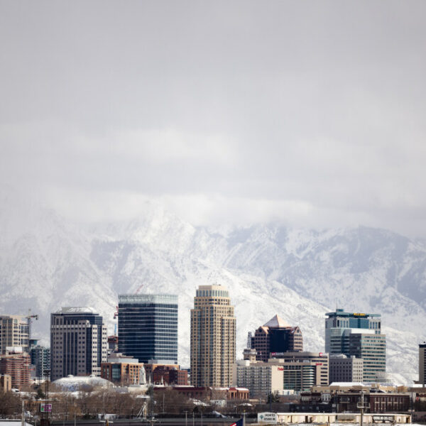 The Salt Lake City downtown skyline is seen after a snowstorm. | Photo by Ryan Sun, Deseret News