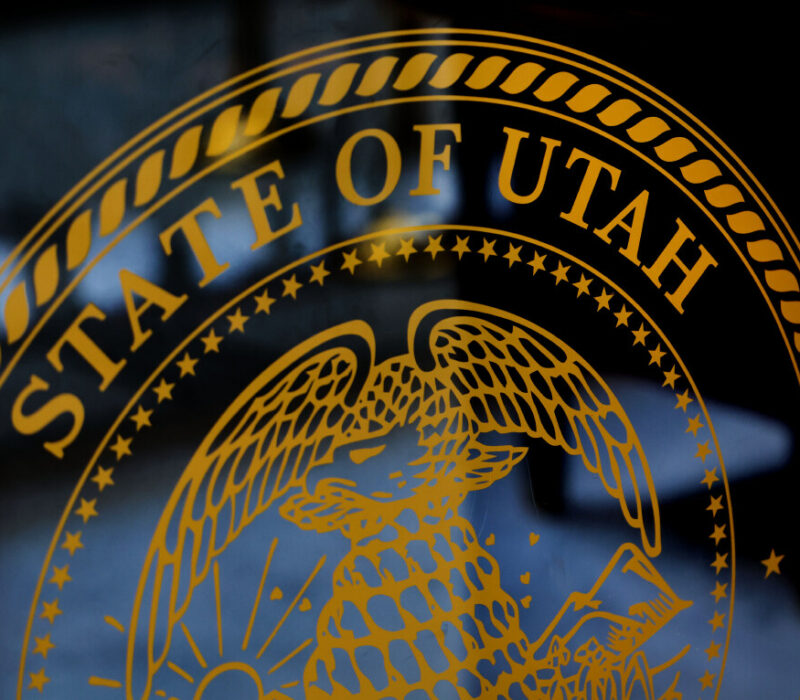 A State of Utah emblem is displayed in the Capitol in Salt Lake City. | Photo by Laura Seitz, Deseret News