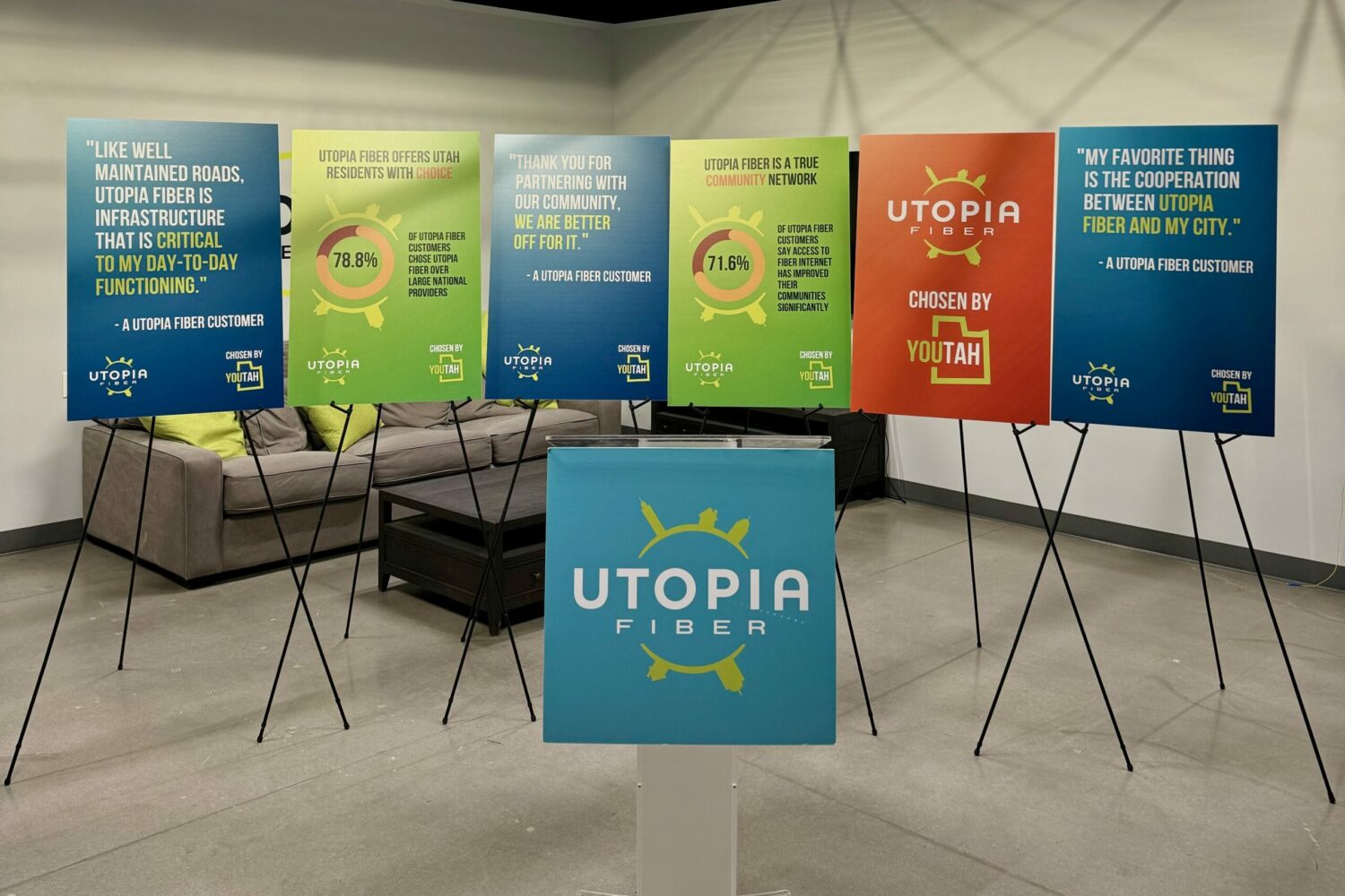 The unveiling of the "Chosen by YOUtah" campaign at a UTOPIA Fiber press conference in Murray, Utah on February 7, 2024. | Photo by Mekenna Malan