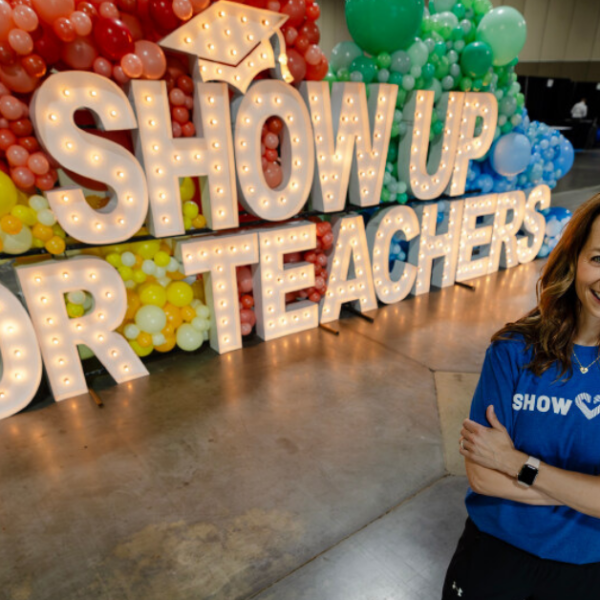 Utah first lady Abby Cox poses for a photo as she and her team get ready for the "Show Up for Teachers" event. | Scott G Winterton, Deseret News